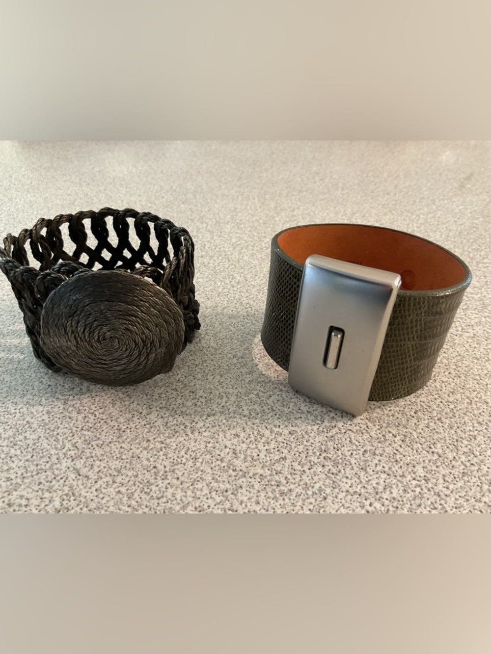Bundle of 2 wide cuff bracelets made in the USA